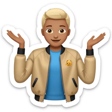 cool person shrug pose sticker