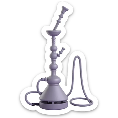 3D hookah, minimalist, standard shape, gray-black shades sticker