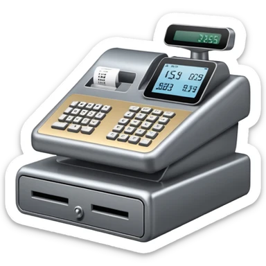 modern cash register sticker