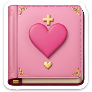 pink bible with hearts sticker