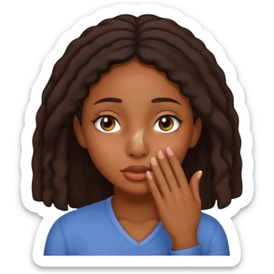 Black girl covering her nose sticker