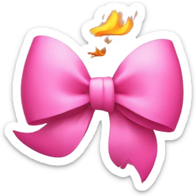 Big pink bow with fire flame in the background sticker