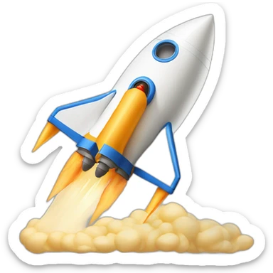 A rocket lading with a provolone cheese sticker