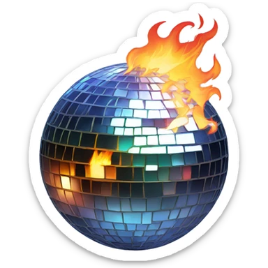 disco ball with fire sticker