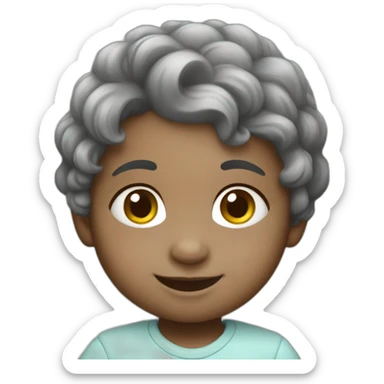 Baby smiling grey skin sticker