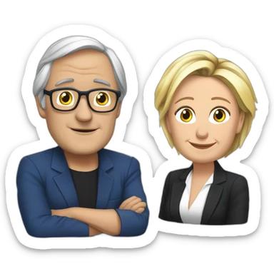 jean luc melanchon avec marine  le pen sticker