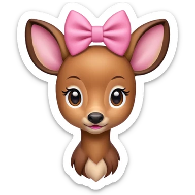 Bambi with pink bow sticker