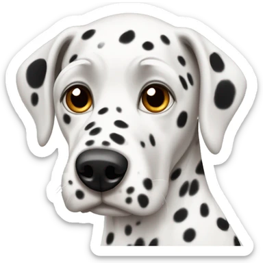 Dalmatian with dark spots around eyes  sticker