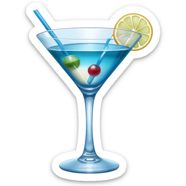Create an emoji of martini cocktail cheers with blue lagoon cocktail sticker