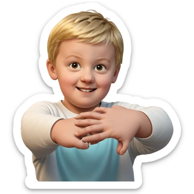 smiling blonde boy indoors sticker