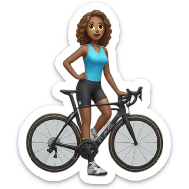 woman wearing shorts on road bike sticker