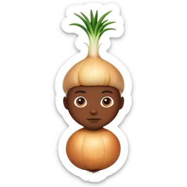 A human onion with dark skin sticker