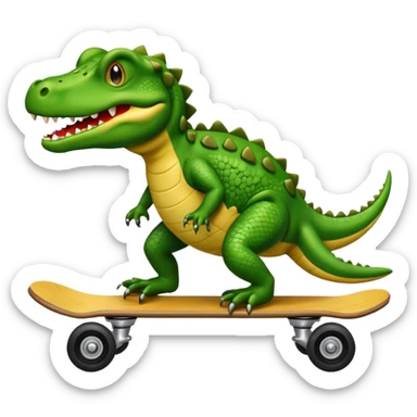 Cocodrilo sobre una patineta sticker