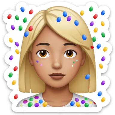 straight face with confetti  sticker