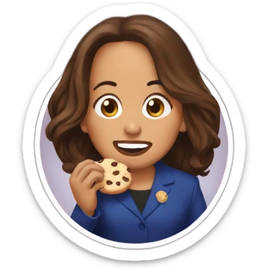 Kamala Harris eating a cookie sticker