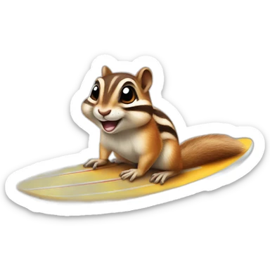 chipmunk-on-surfboard sticker