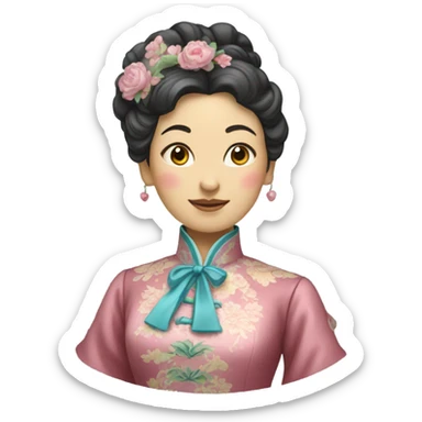 a chinese lady wearing rococo clothes sticker