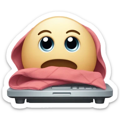 Computer sleeping kawaii sticker