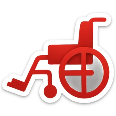 Red moving wheelchair symbol  sticker