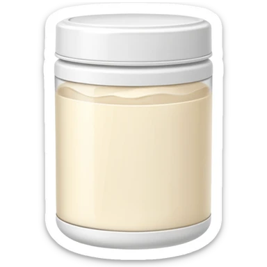 bote blanco de colágeno en polvo de vainilla sin cara sonriente sticker