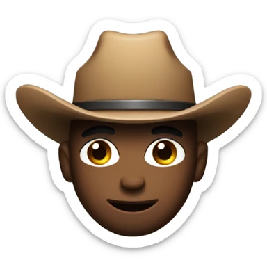 Among us imposter wearing a cowboy hat sticker