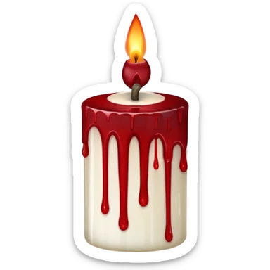 candle with blood drips dark red sticker
