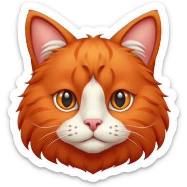 Res cat with big nose sticker