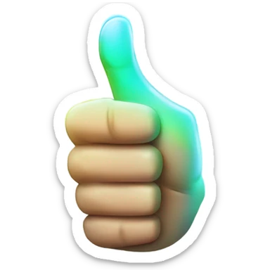 thumb up, glowing, magical style sticker