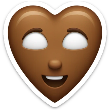 brown iphone heart sticker