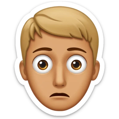 una persona con cara de anchoa preocupado sticker