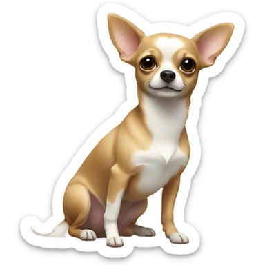 A Chihuahua ￼with a white marking only on its chest sticker