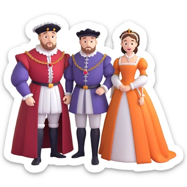 Henry VIII and Anne Boleyn in a Tudor palace sticker