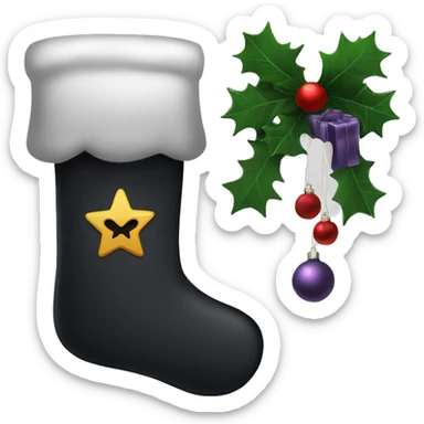 Gothic Christmas stocking sticker