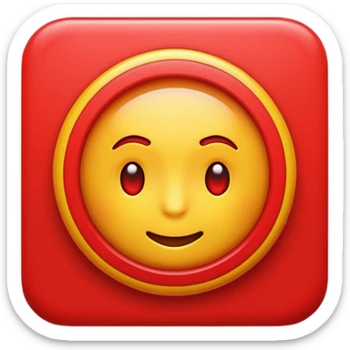 Urgent red alert emoji, glowing red, strong contrast, simple emoji design. sticker