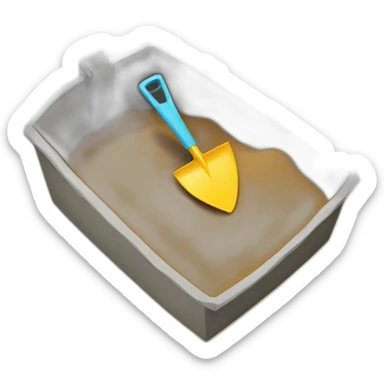 sandbox with toy shovel, toy bucket sticker