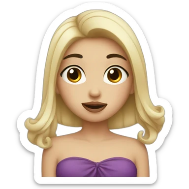 Girl with black hair blowing a kiss  emoji sticker