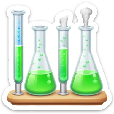 hi-lighters uv light glowing formula in beaker/ test tube and baking soda in lab sticker