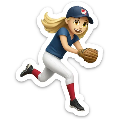 Girl pitching a softball sticker