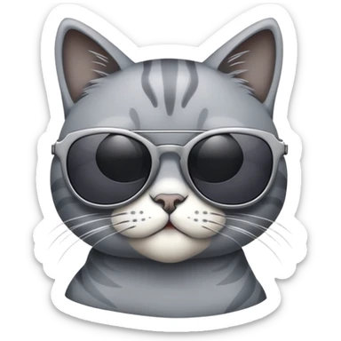 cool cat wearing stylish sunglasses sticker
