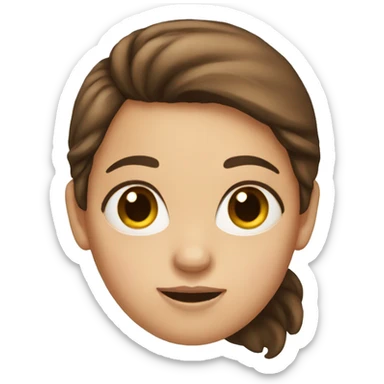 Girl with brown hair and huge forehead sticker