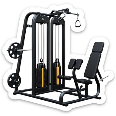 gym two side cable machine sticker