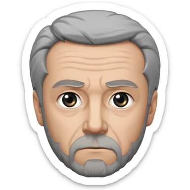 Jean Valjean From Les Miserables with light skin, gray eyes, Gray Hair, black outfit sticker