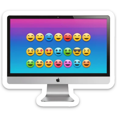 computer monitor displaying a colorful website layout, representing web designing emoji sticker