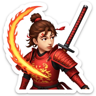 Fire-Wielding Samurai sticker