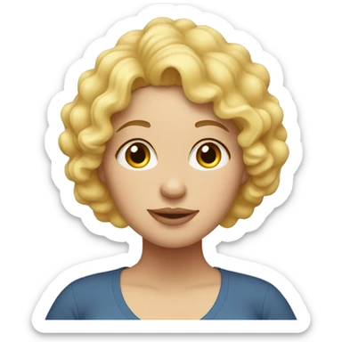 Pregnant woman with short curly blonde hair sticker