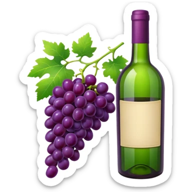  vine bottle with Grapes sticker
