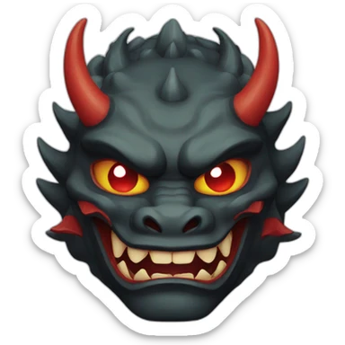 oni dark dragon japanese mask sticker