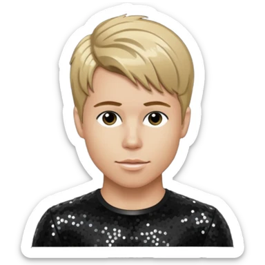 Ashley Parker Angel from O-Town with dark blonde hair, black sequin outfit sticker