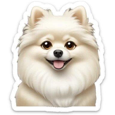 White Pomeranian with beige spots  sticker