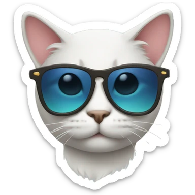 Cat with sunglasses sticker